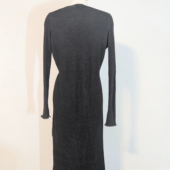 Zara Split Hem Sweater Dress Medium - green black - Picture 3 of 6
